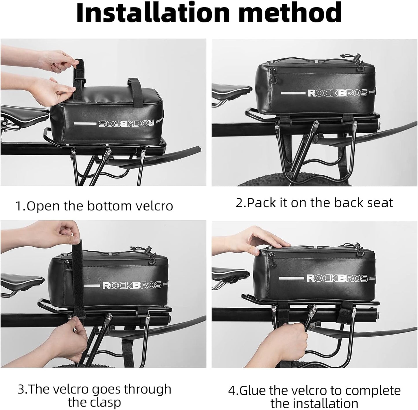 ROCKBROS Bike Rack Bag Saddle Pannier Bag Waterproof 6L or 9L