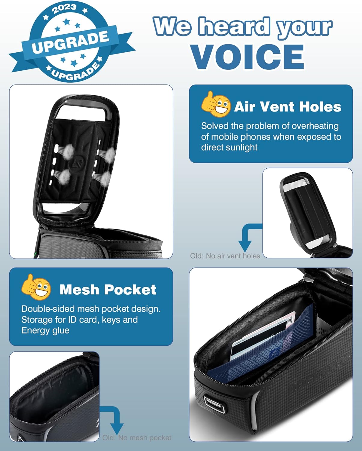 ROCKBROS Waterproof Bike Frame Bag for Phones & Gear