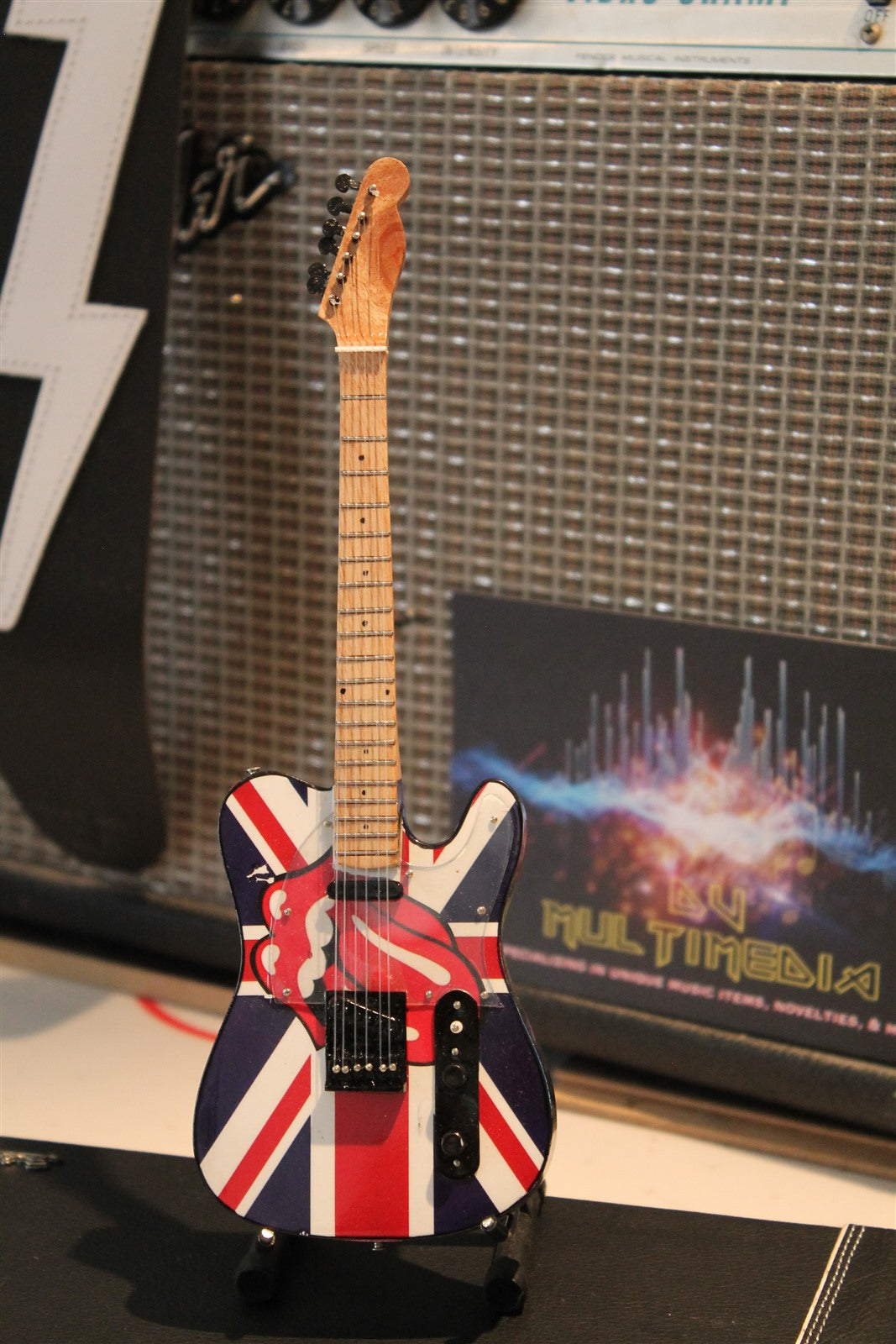 ROLLING STONES "Tongue" Tribute 1:4 Scale Replica Guitar ~New~