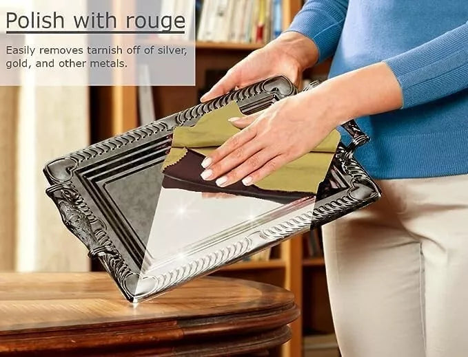 JSP Gold and Silver Rouge Polishing Cloth Copper Brass Nickel Jewelry 12" x 14"