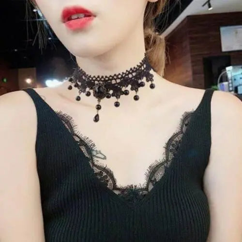 Black Clavicular Chain Sexy Jewelry Accessories Fashion Lace Necklace Women