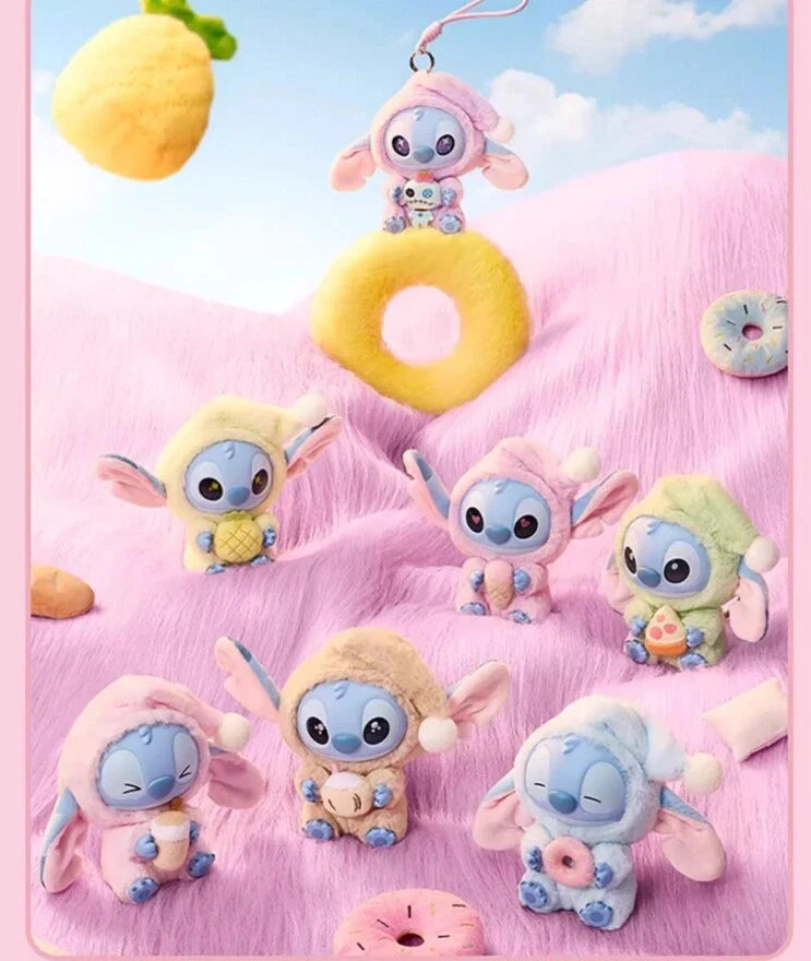 [In Stock] MINISO Stitch Eat Something Before Sleep Plush Keychain Blind Box