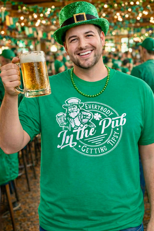 Men’s Handmade “Everybody in the Pub Getting Tipsy” St. Patrick’s Day Tee