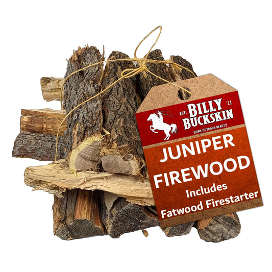 18 LB. Juniper Firewood & Fatwood Firestarter Aromatic & Seasoned Wood Logs Fire Wood Fire Logs Perfect Fire Starter for Fire Pit Fireplace Campfires & Outdoor BBQ Grilling by Billy Buckskin Co.