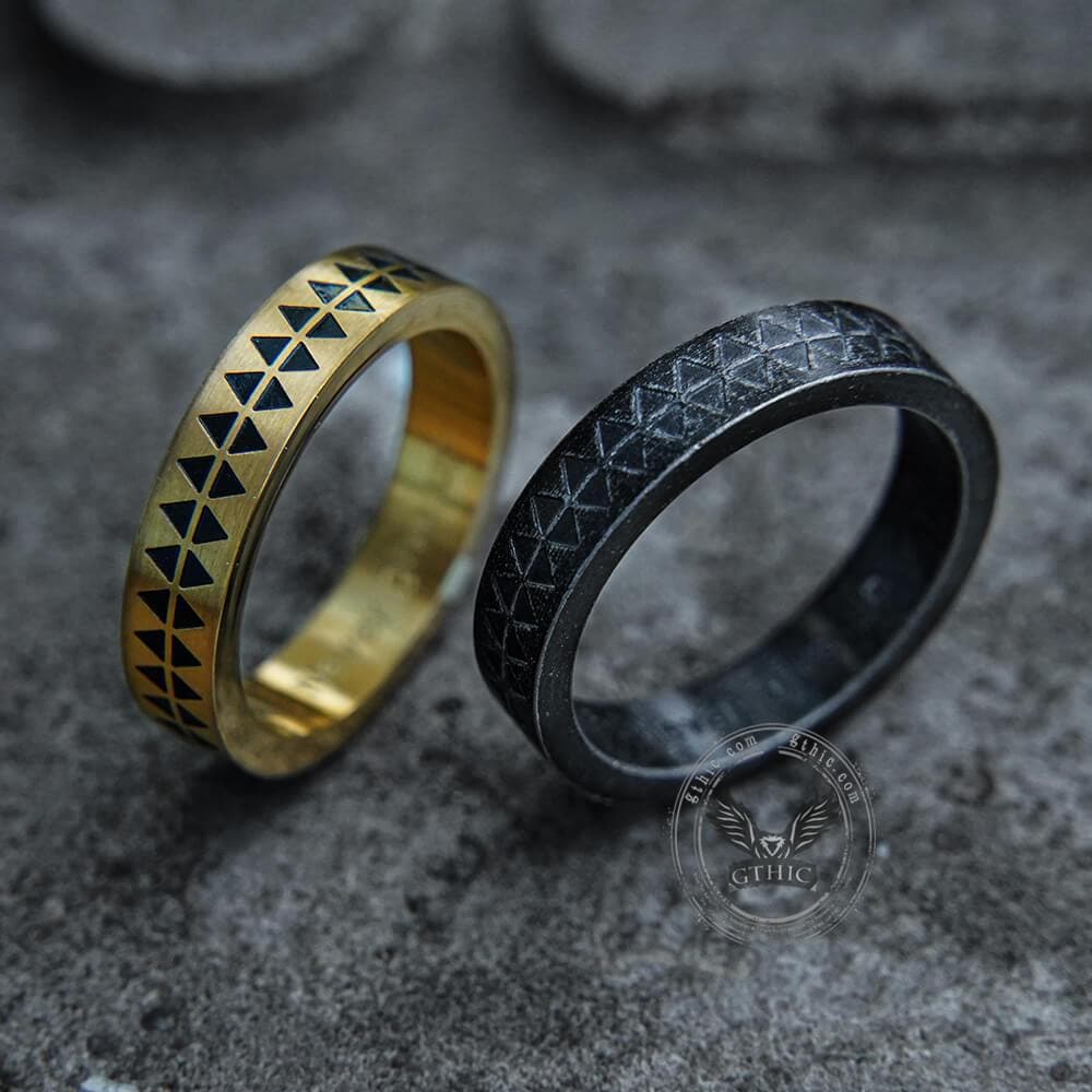 Sawtooth Pattern Stainless Steel Ring