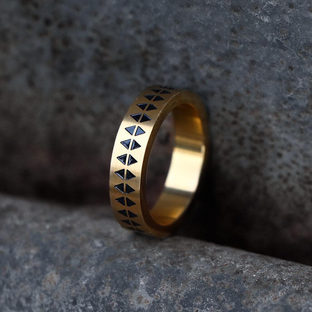 Sawtooth Pattern Stainless Steel Ring