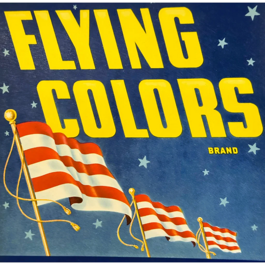 Schuman Farms Vintage 1940s Flying Colors Veggie Crate Label