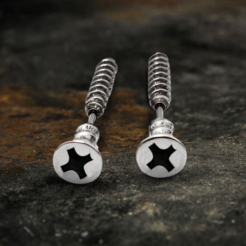Screw Stainless Steel Stud Earrings