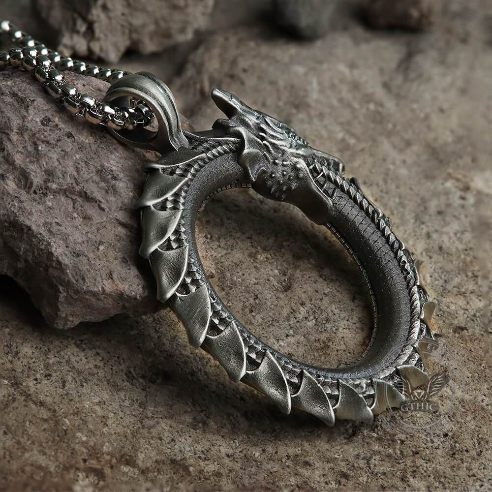 Self-Devourer Pure Tin Ouroboros Necklace