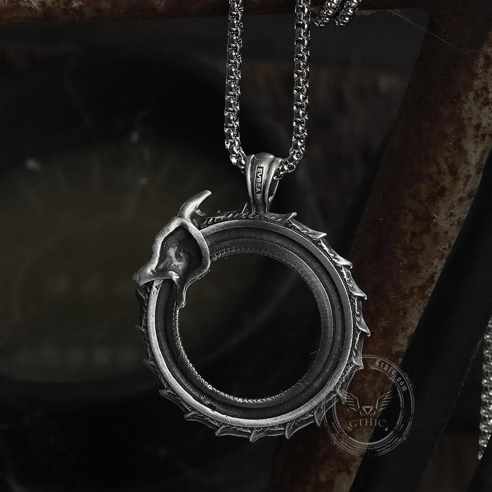 Self-Devourer Pure Tin Ouroboros Necklace