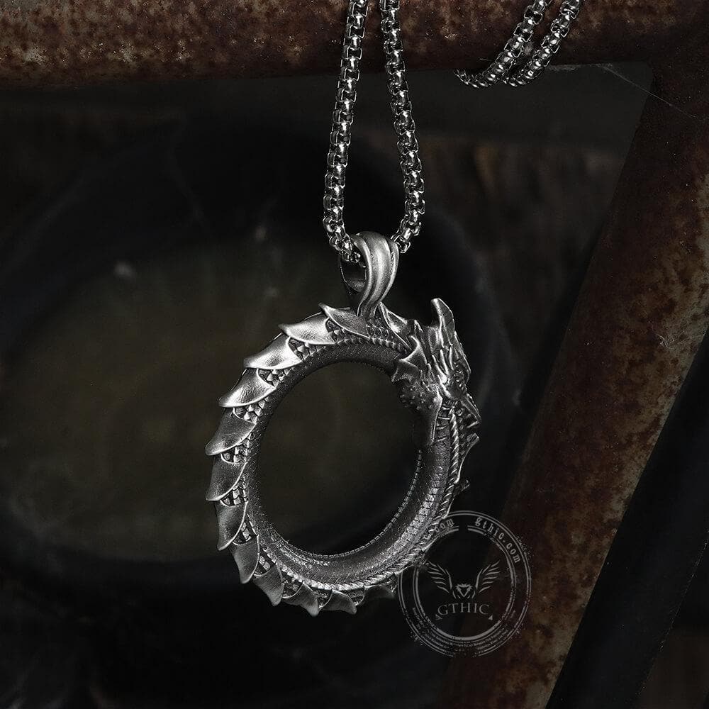 Self-Devourer Pure Tin Ouroboros Necklace