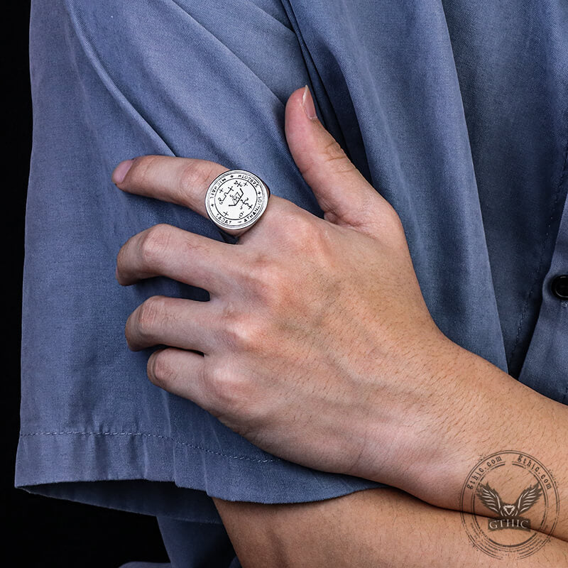 Sigil of Archangel Michael Talisman Stainless Steel Ring