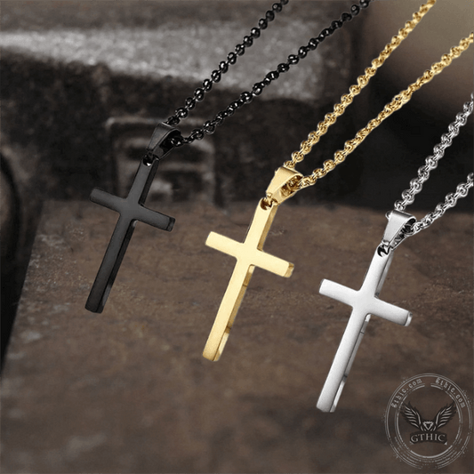 Simple Cross Stainless Steel Pendant