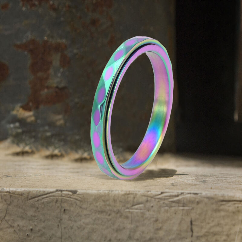 Simple Diamond Spinner Stainless Steel Ring