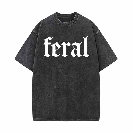 Simple Feral Pattern Vintage Washed T-shirt