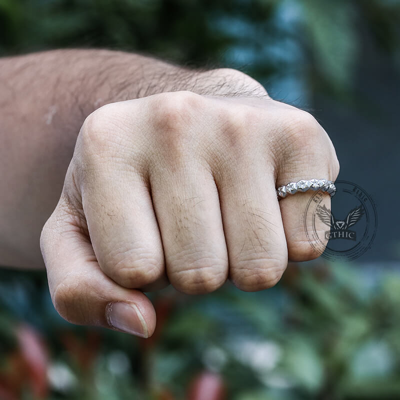 Simple Floral Stainless Steel Band Ring
