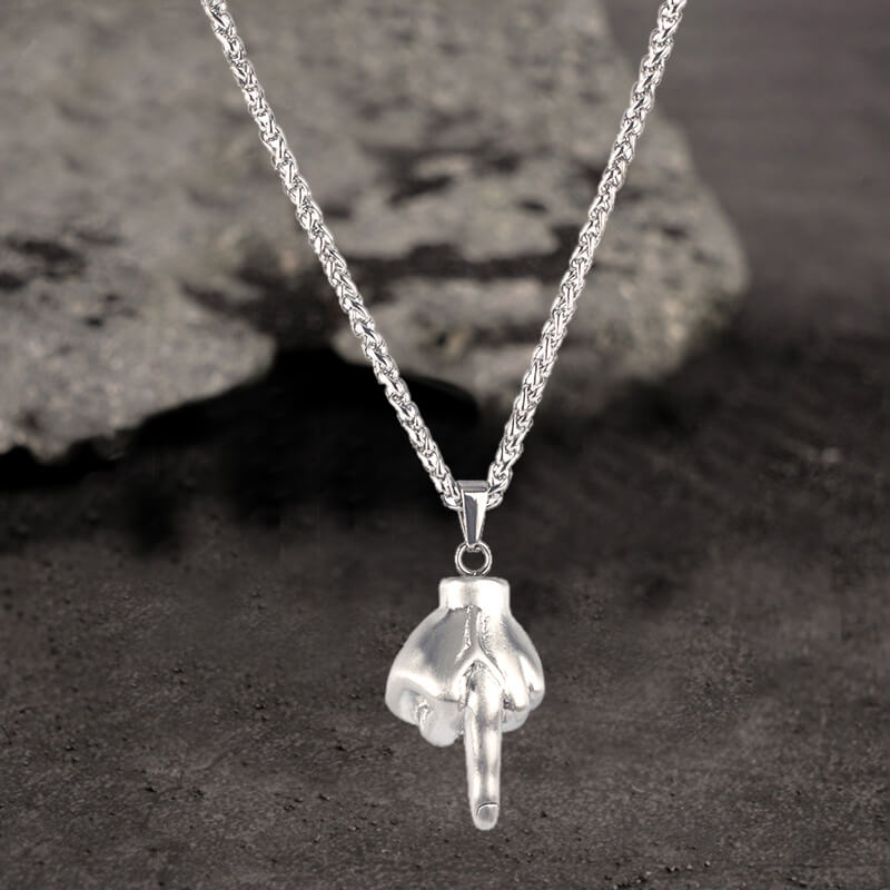 Simple Gesture Expression Stainless Steel Pendant