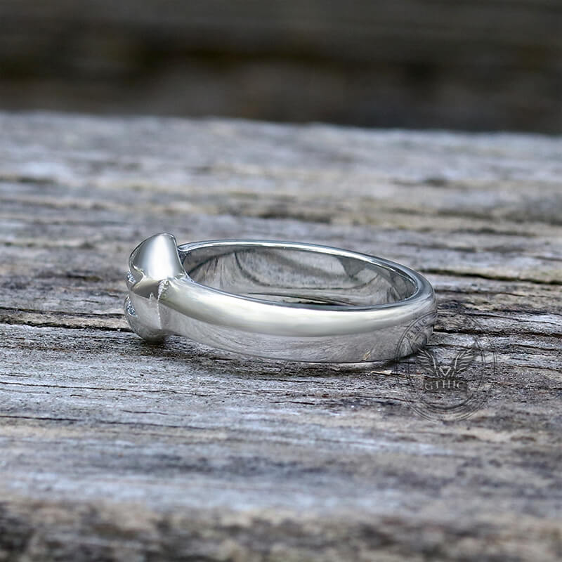 Simple Hexagon Flower Stainless Steel Ring