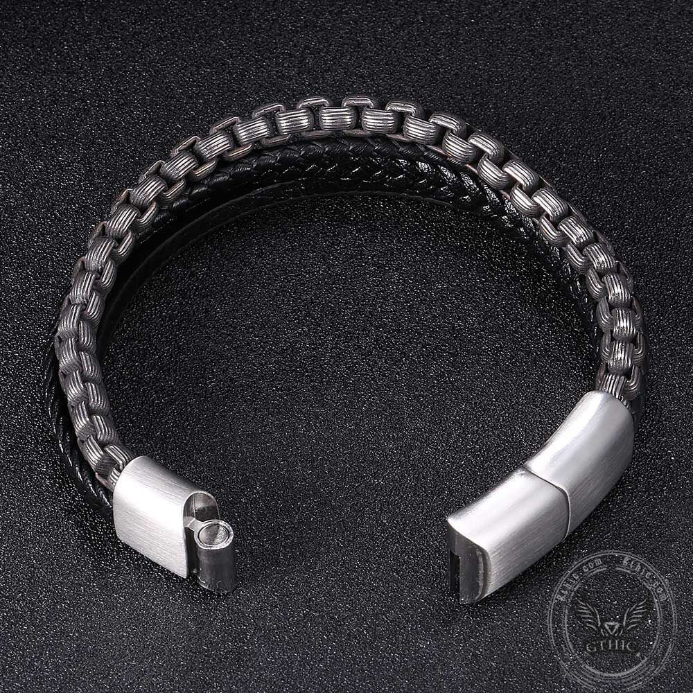 Simple Multi-layer Braided Stainless Steel Bracelet