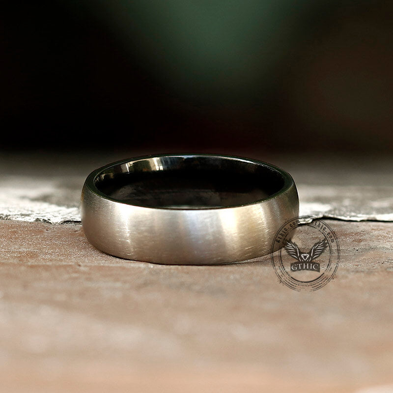 Simple Polished Titanium Couple Ring