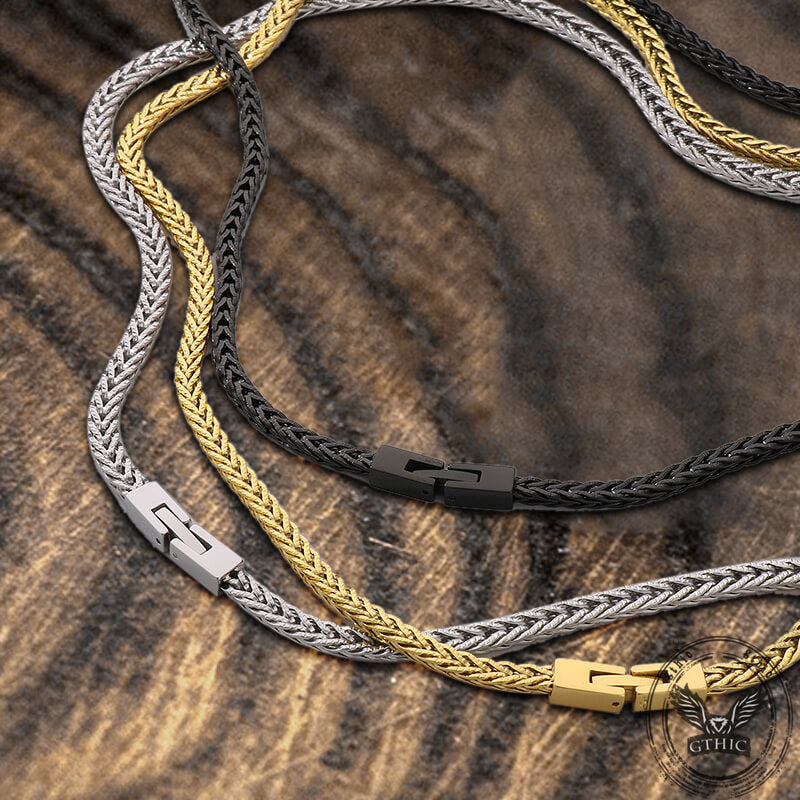 Simple Solid Color Jewelry Buckle Stainless Steel Necklace