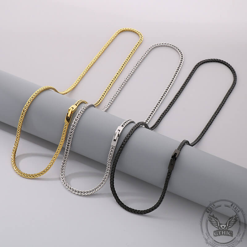 Simple Solid Color Jewelry Buckle Stainless Steel Necklace