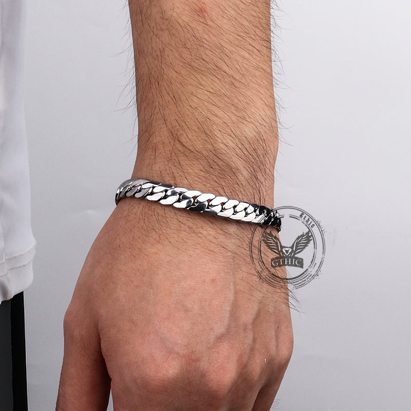 Simple Thin Cuban Chain Stainless Steel Bracelet