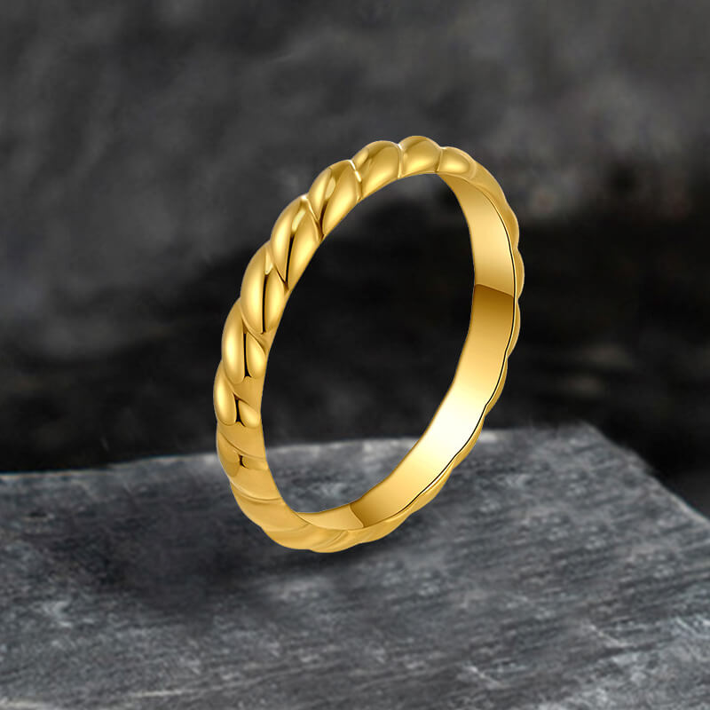 Simple Twist Stainless Steel Ring