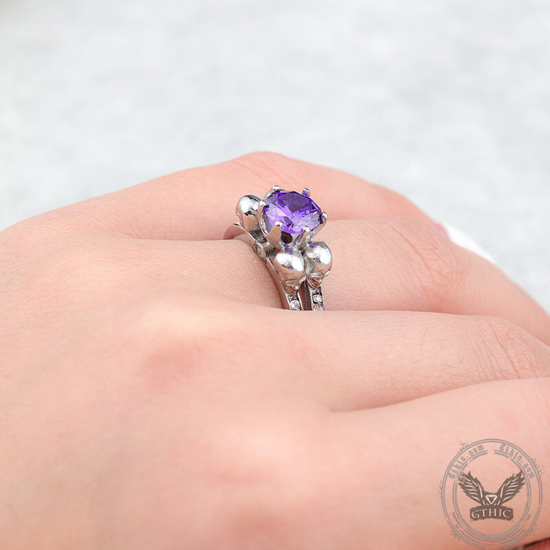 Skeleton Guard Zircon Stainless Steel Skull Ring