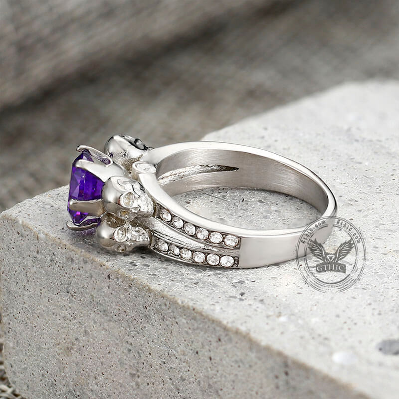 Skeleton Guard Zircon Stainless Steel Skull Ring