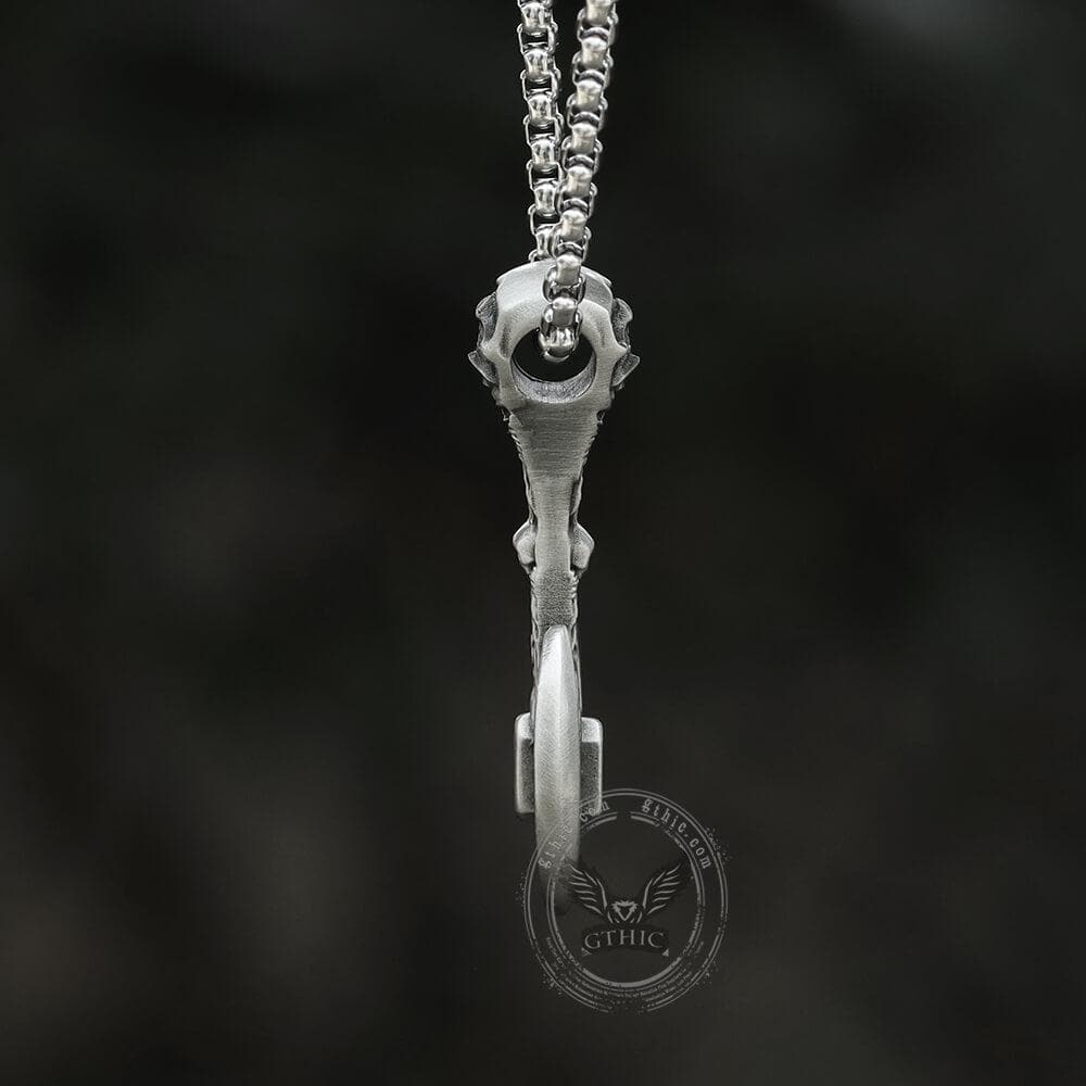 Skeleton Tomahawk Pure Tin Viking Necklace