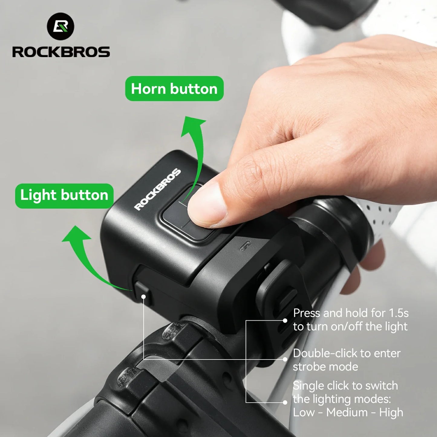 SKL01 Electric Bike Horn Front Light Horn and Light 2-in-1 450lm 2300mAh