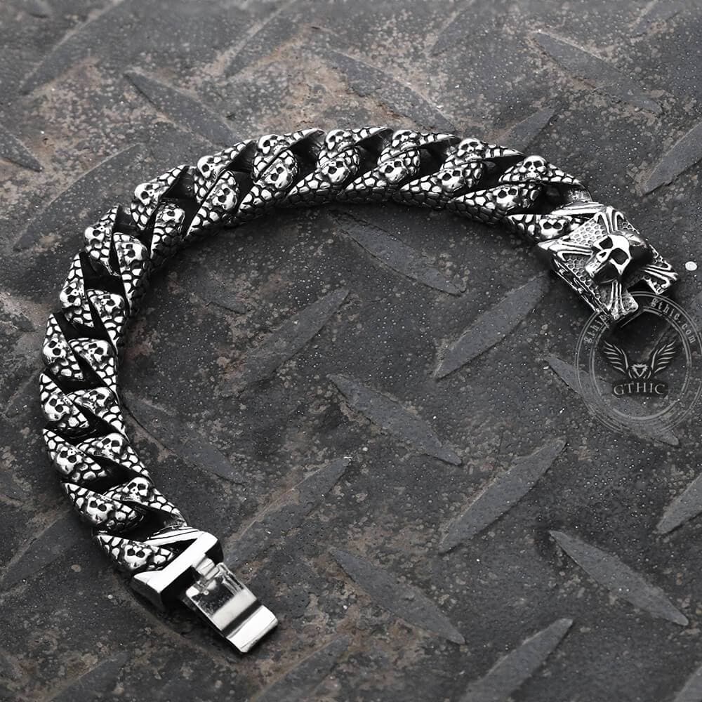 Skull and Cross Stainless Steel Bracelet
