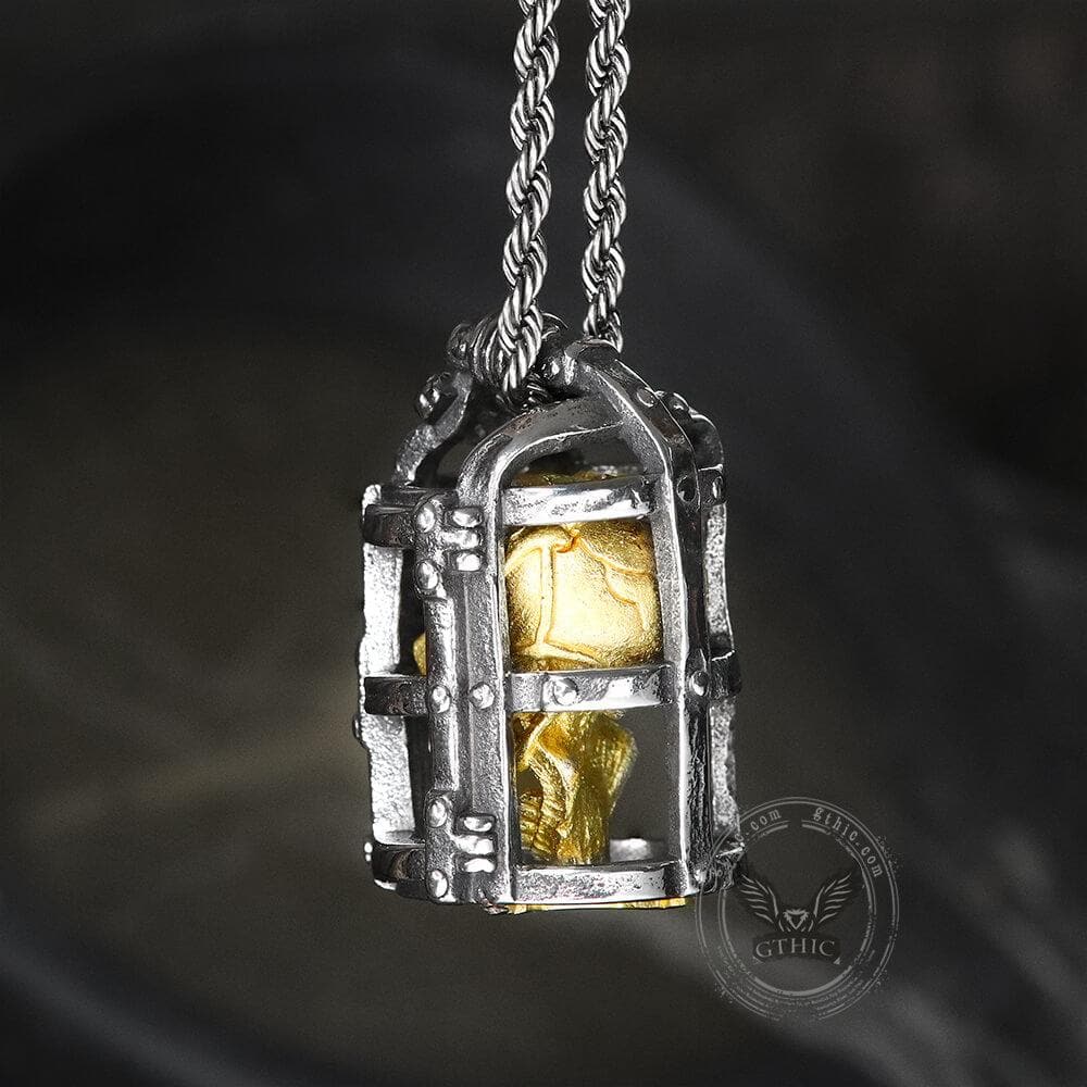 Skull Cage Stainless Steel Pendant