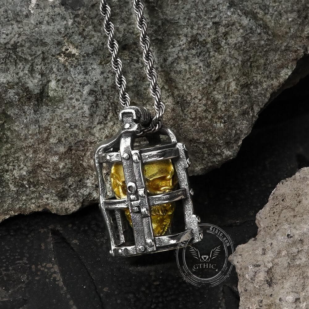 Skull Cage Stainless Steel Pendant