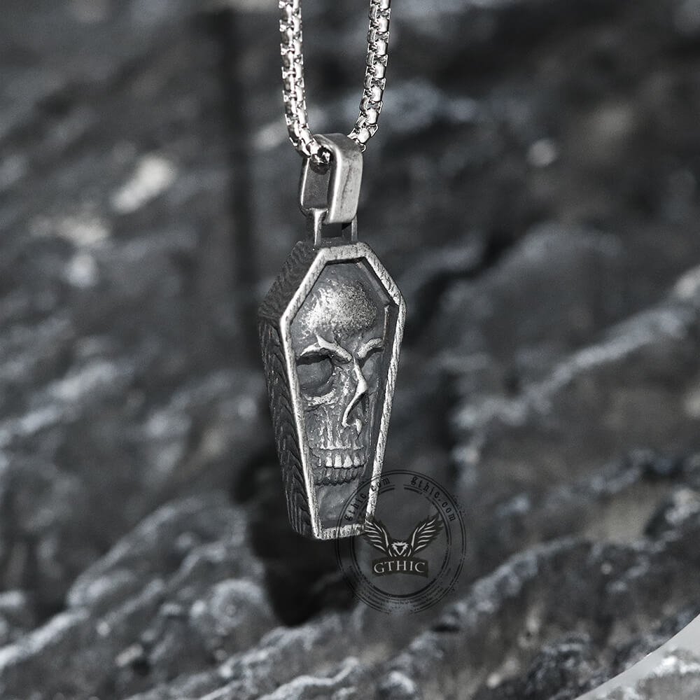 Skull Coffin Stainless Steel Pendant