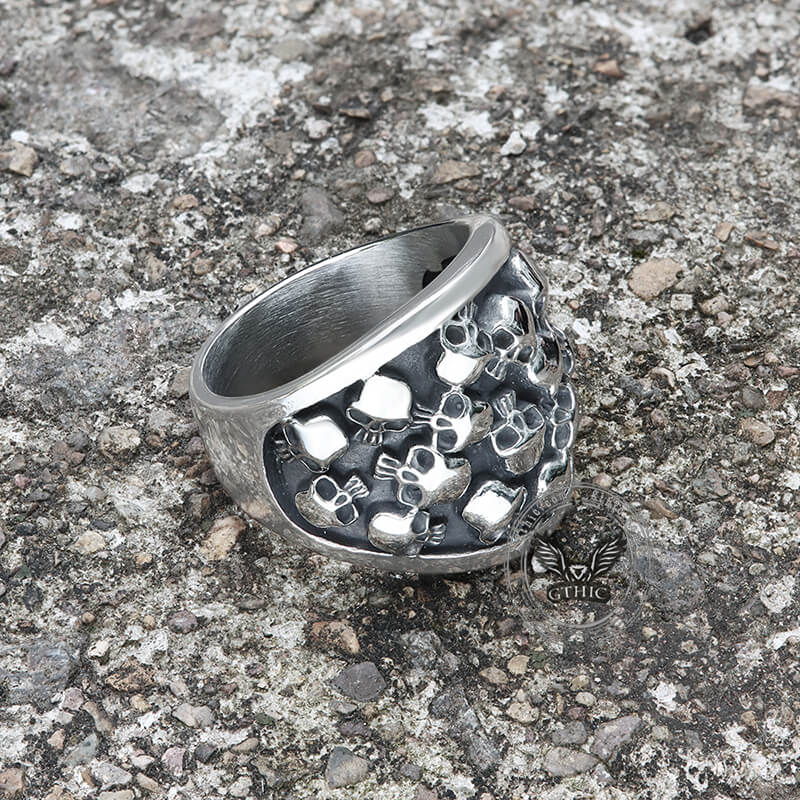 Skull Gathering Stainless Steel Ring