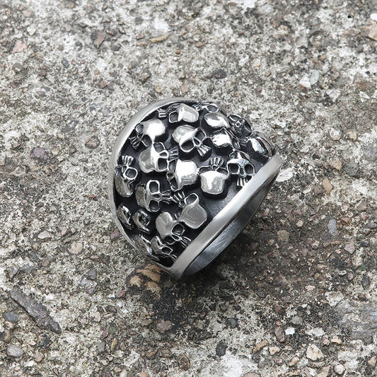 Skull Gathering Stainless Steel Ring