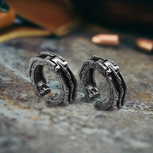 Skull Hand Stainless Steel Ear Cuffs