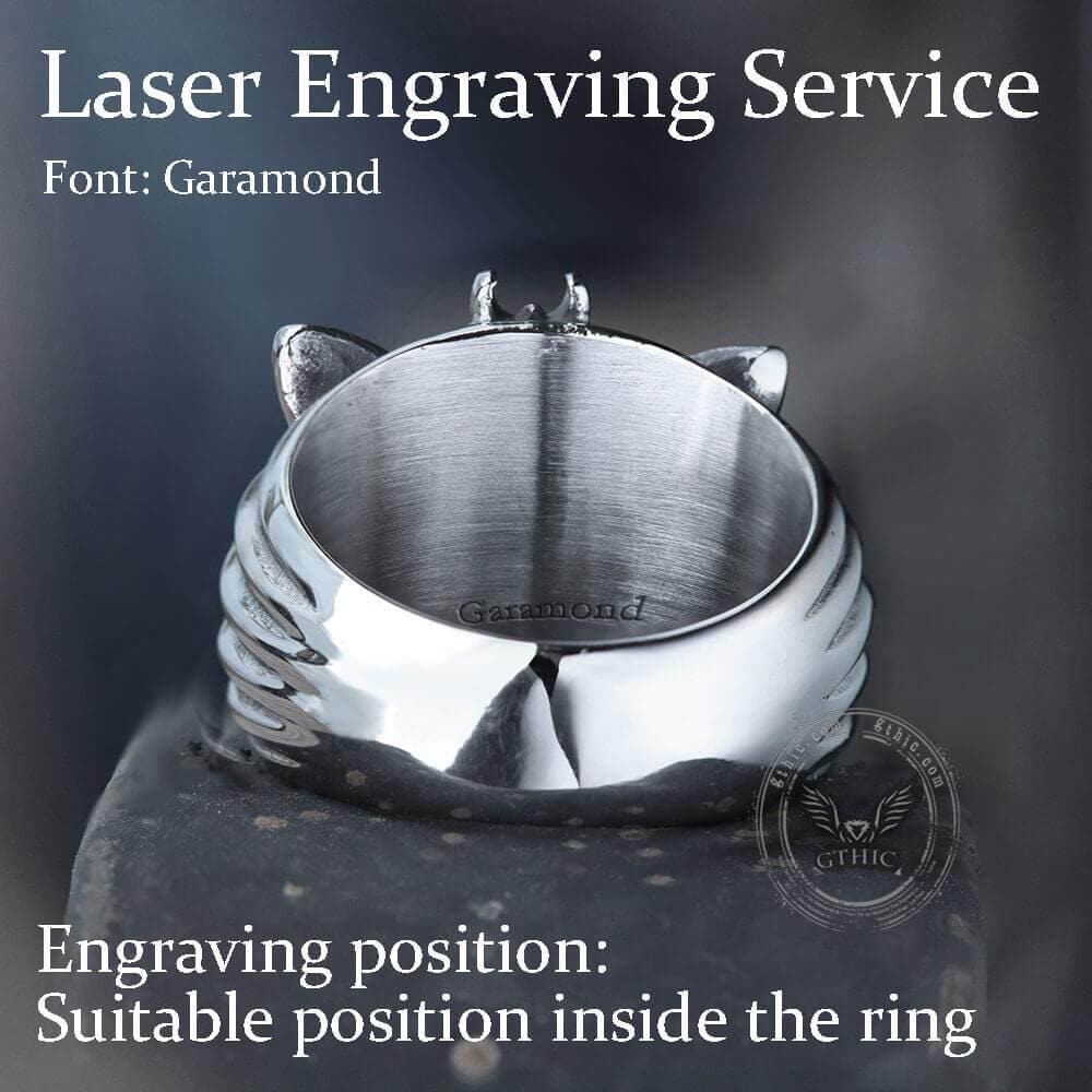 Skull Moth Butterfly Stainless Steel Ring