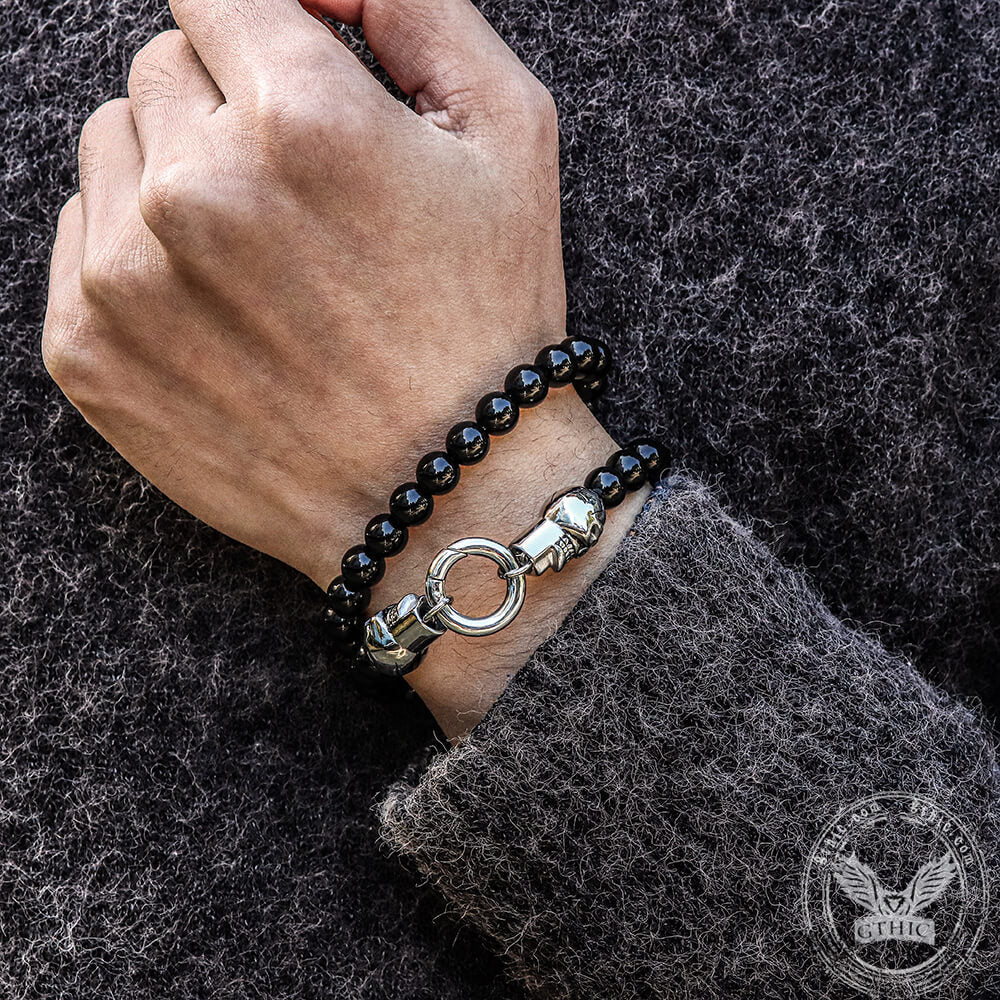 Skull Round Bead Stainless Steel Jewelry Set