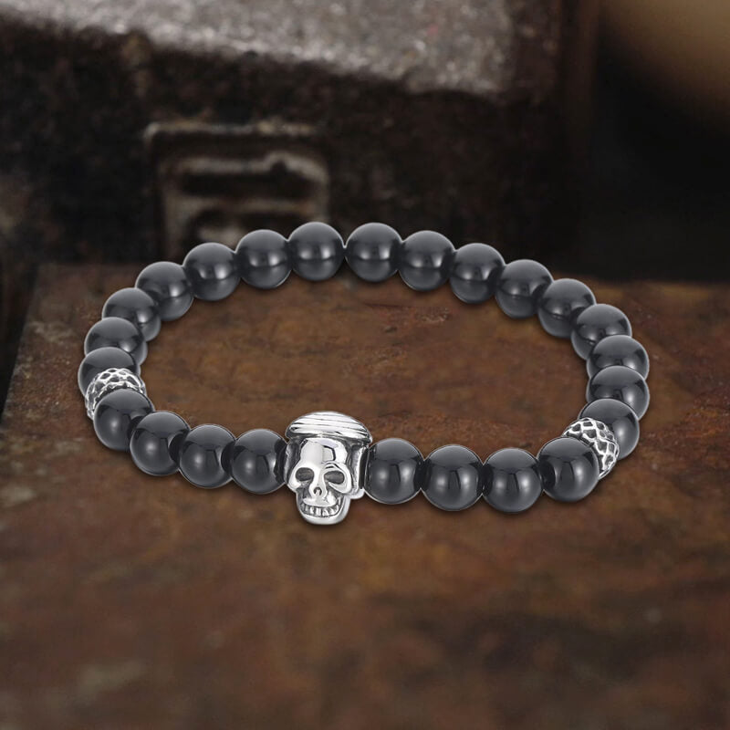 Skull Stainless Steel Beads Bracelet