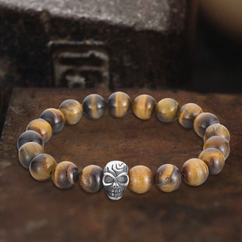 Skull Stainless Steel Beads Bracelet