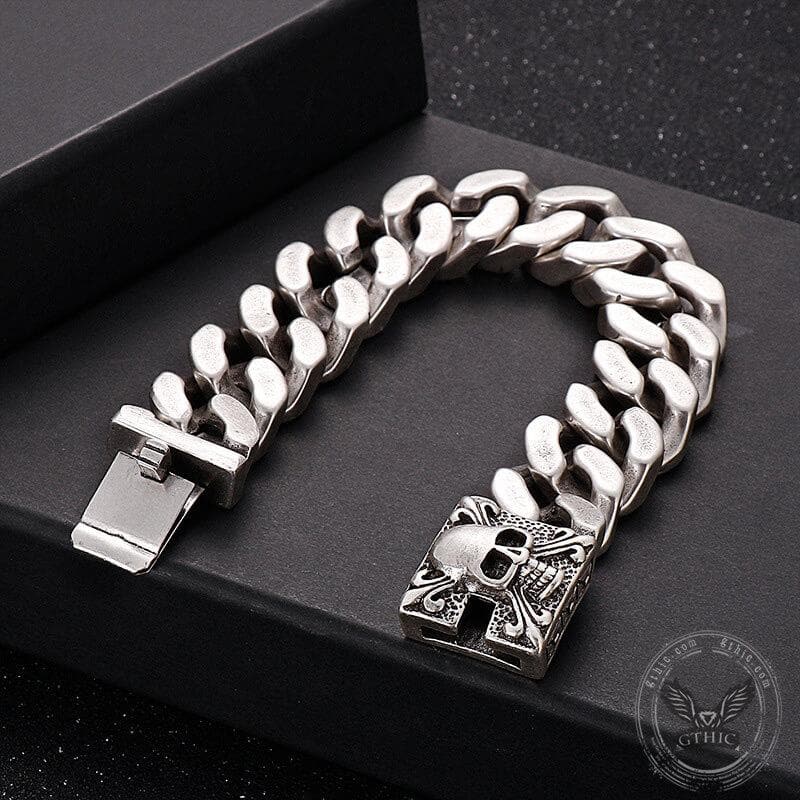 Retro Stainless Steel Skull Bracelet