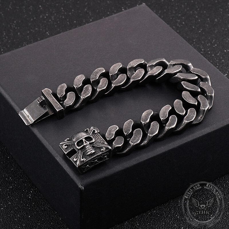 Retro Stainless Steel Skull Bracelet