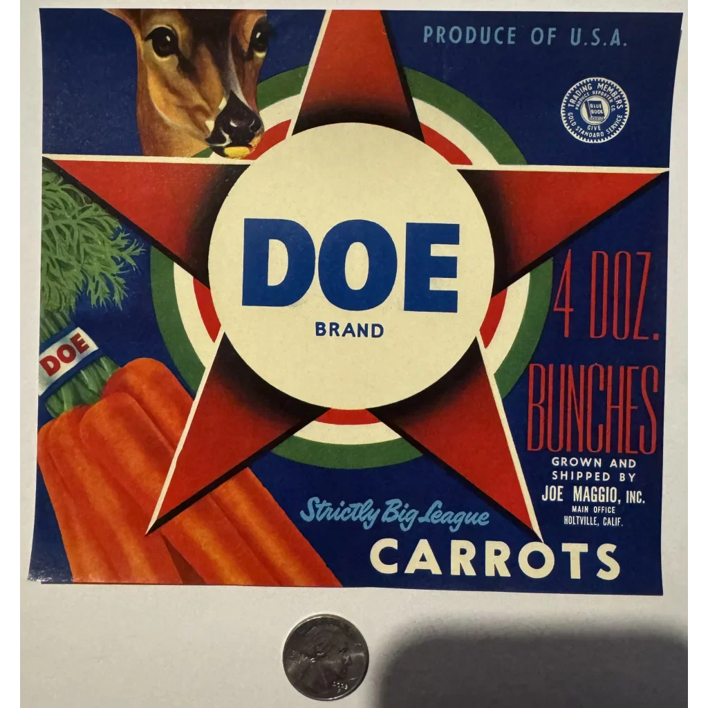 Snag This Awesome 1950s Doe Carrots Crate Label From California