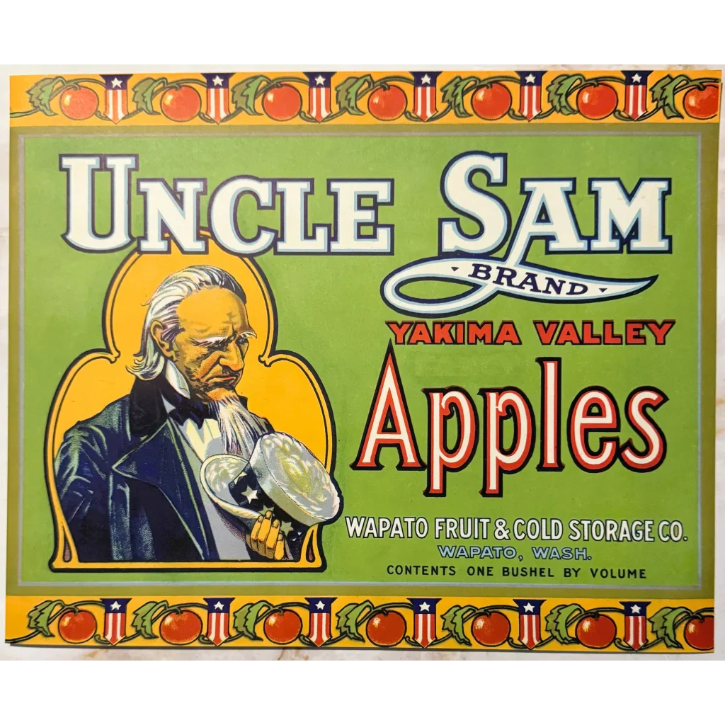 Snag a Slice of 1920s Americana with Uncle Sam Apple Crate Label