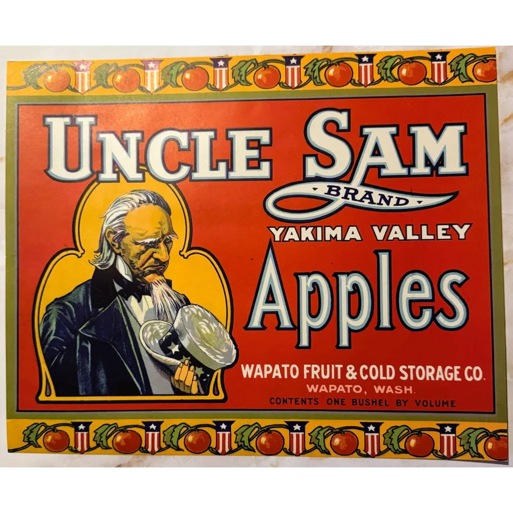 Snag a Slice of 1920s Americana with Uncle Sam Apple Crate Label
