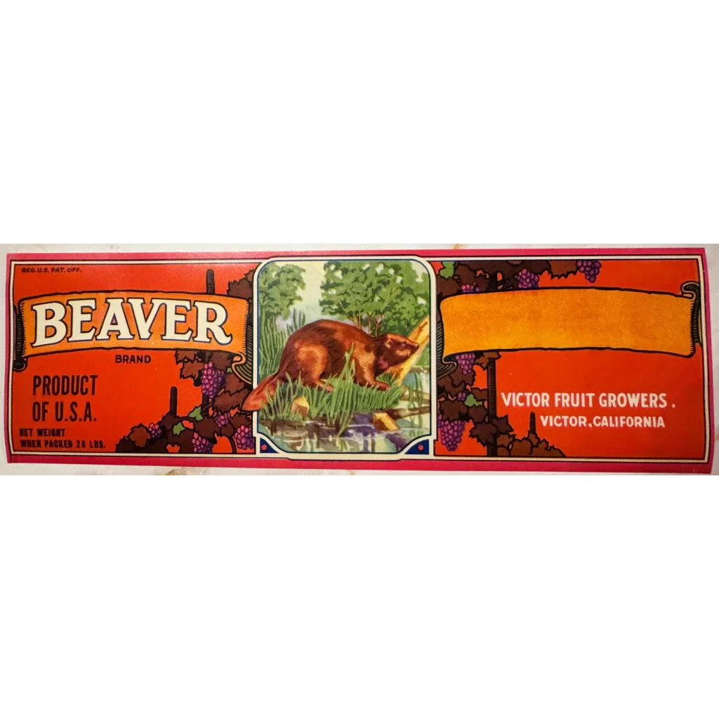 Snag a Slice of History: Vintage Beaver Grape Crate Label