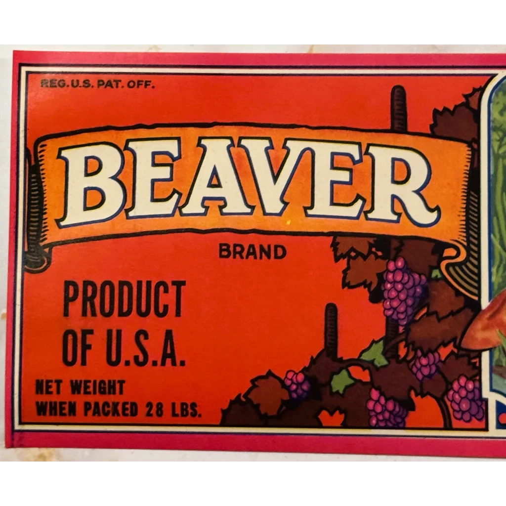 Snag a Slice of History: Vintage Beaver Grape Crate Label
